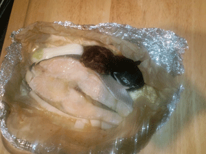 どんこ椎茸と鮭のアルミホイル焼き